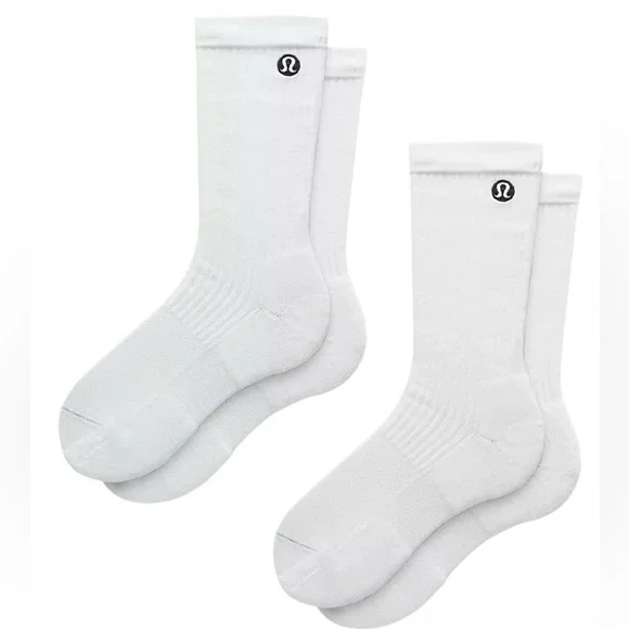 NWT 2 Pair lululemon athletica Daily Stride Casual Socks White - Picture 4 of 5